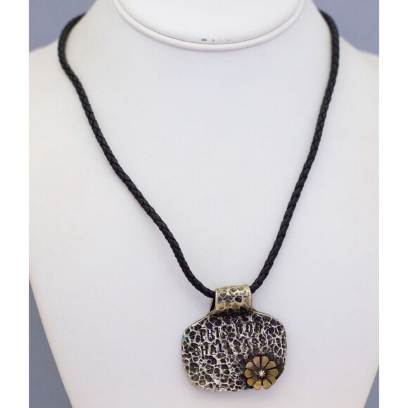 18 inch, Vintage Flower Abstract Dainty Stone Pendant Necklace CA1 - Picture 2 of 3